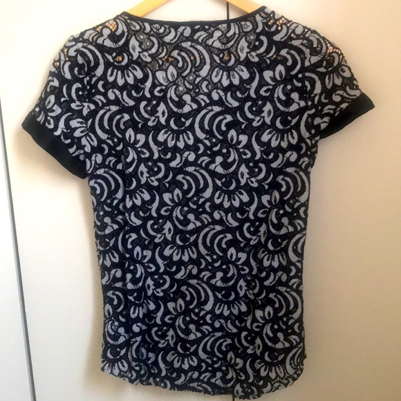 Black and white lace blouse - Picture 3 of 3